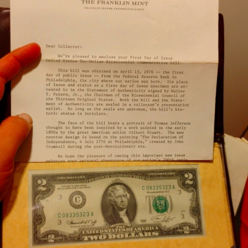 United States Two-Dollar Bicentennial Commemorative Bill